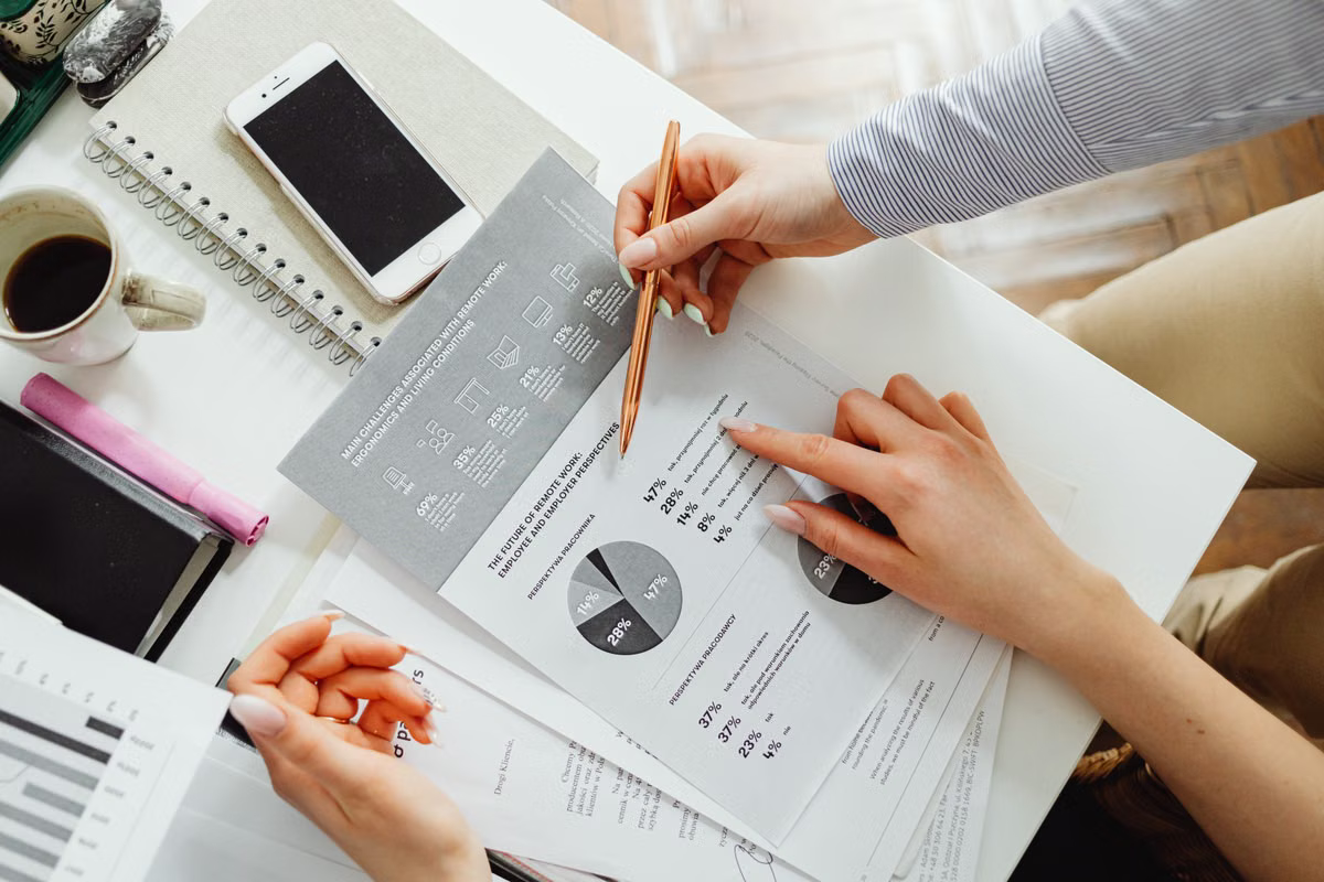 Financial advisor reviewing an organized asset portfolio
