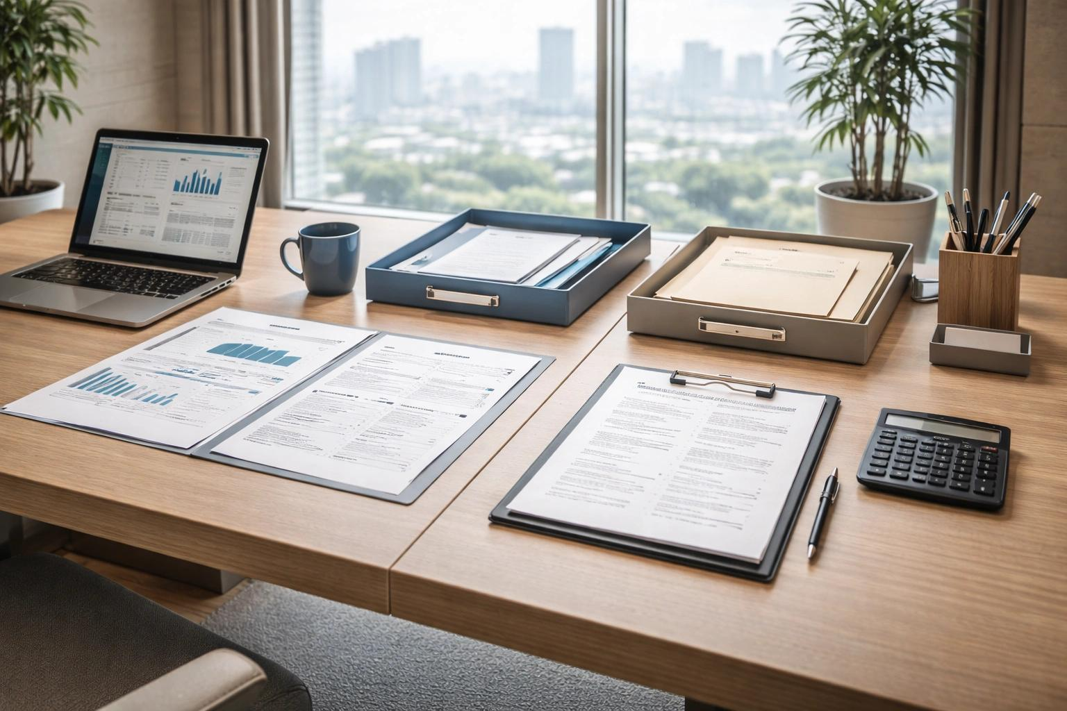 Three professionals discussing an asset strategy in an office
